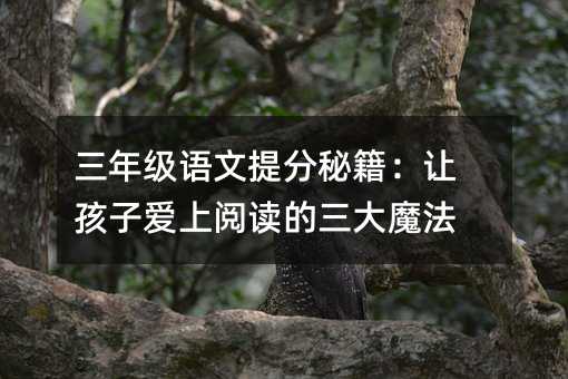 三年级语文提分秘籍:让孩子爱上阅读的三大魔法