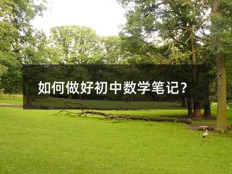 如何做好初中数学笔记?