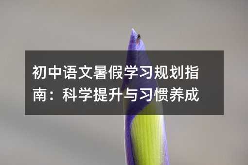 初中语文暑假学习规划指南:科学提升与习惯养成