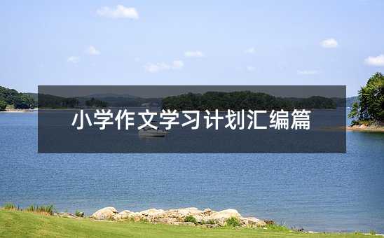 小学作文学习计划汇编篇