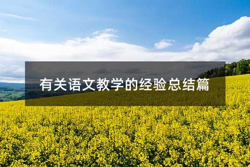 有关语文教学的经验总结篇