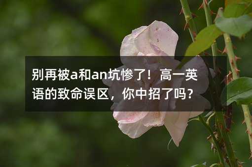 别再被a和an坑惨了!高一英语的致命误区,你中招了吗?