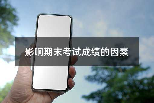 影响期末考试成绩的因素